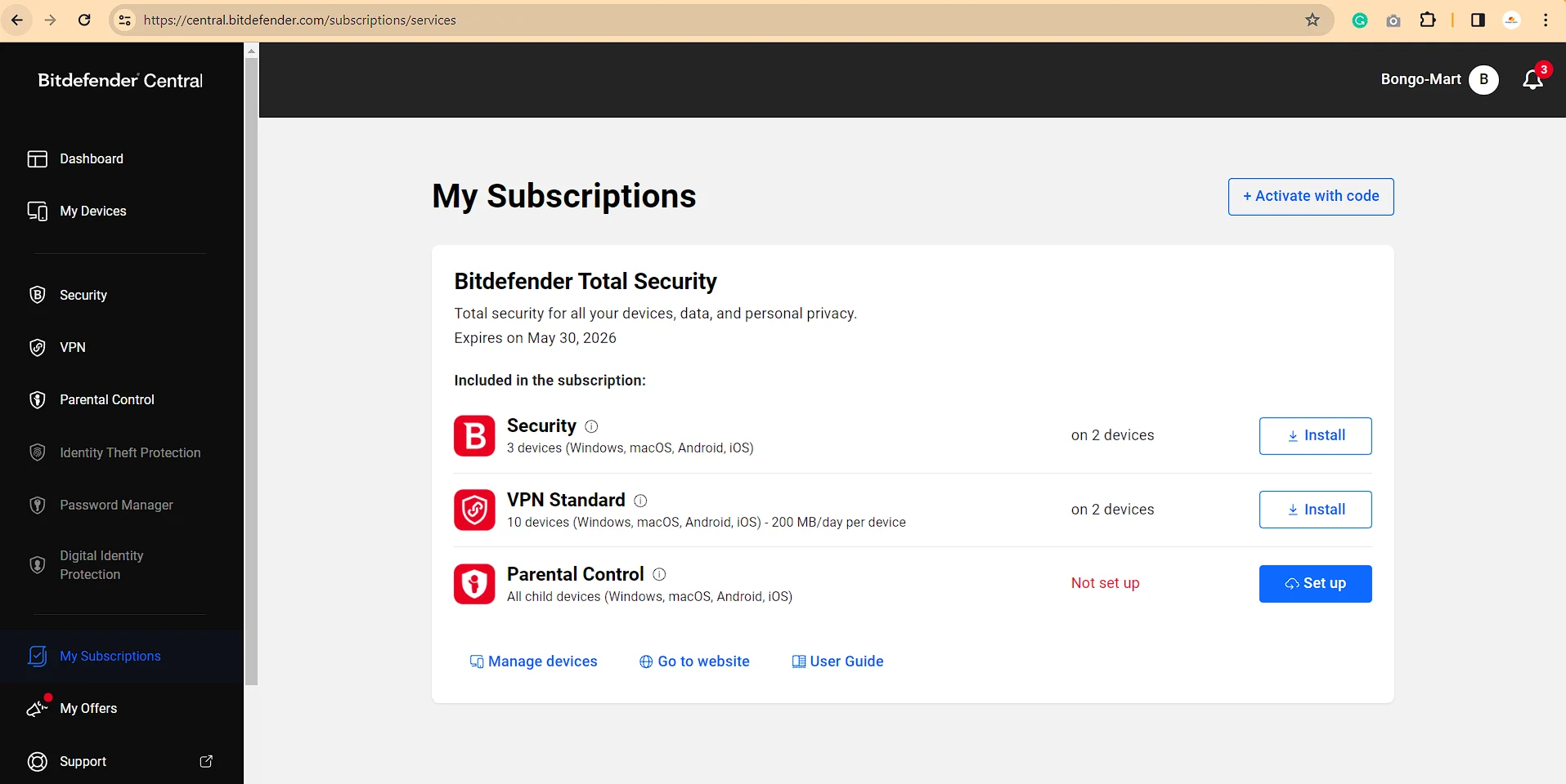 Bitdefender 3 pc 3 years by Bongo Mart